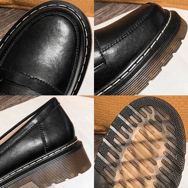 Giày Lười Da Kiểu Dáng Thoải Mái Phong Cách Anh Quốc Cổ Điển Size 34-42 Cho Nữ