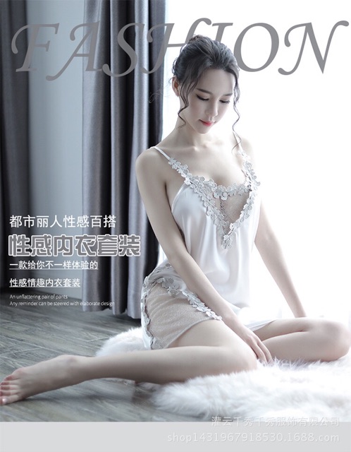 Váy ngủ lụa satin sexy quảng châu KELLY WANG SX010 | BigBuy360 - bigbuy360.vn