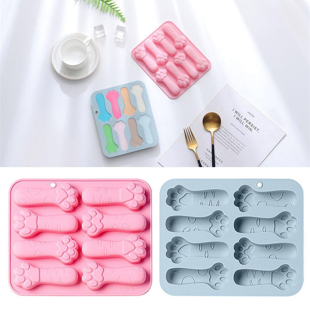 Que Làm Bánh / Sô Cô La / Đá / Phô Mai / Phô Mai 8 Ngăn Hình Dấu Chân Mèo DIY