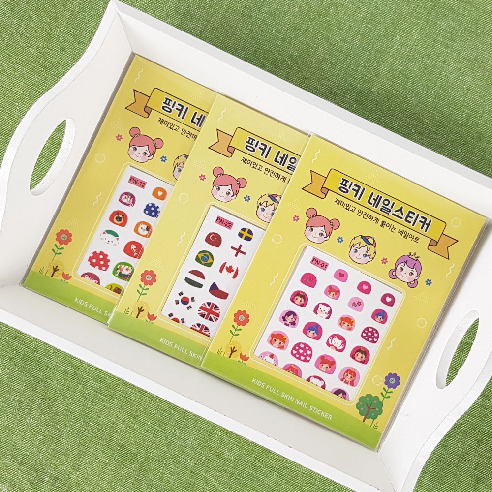 Set 3 tờ miếng dán móng tay I'm Pinky cho bé 3-8 tuổi mẫu mã đa dạng