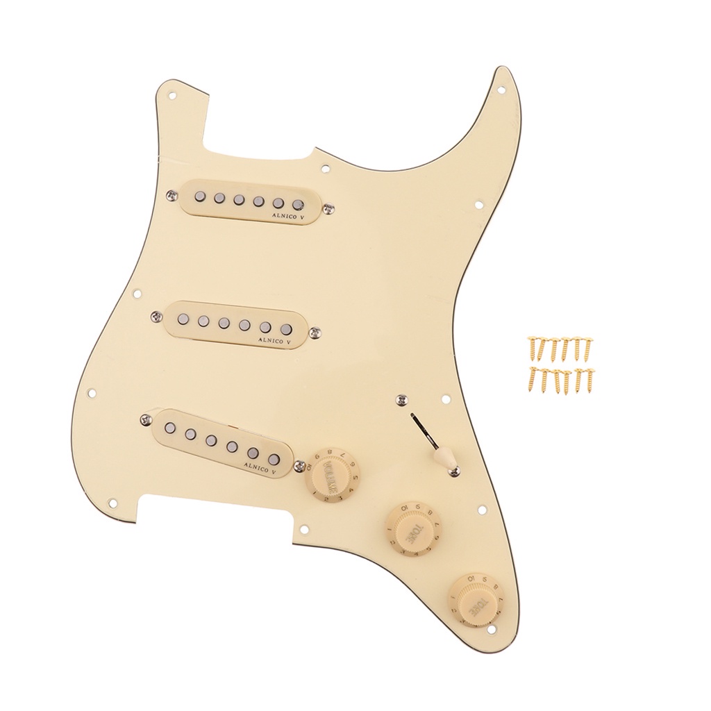 Miếng Gảy Đàn Guitar Điện 1 Lớp Màu Vàng Kem Alnico Prewired Hiệu lzdjhyke3
