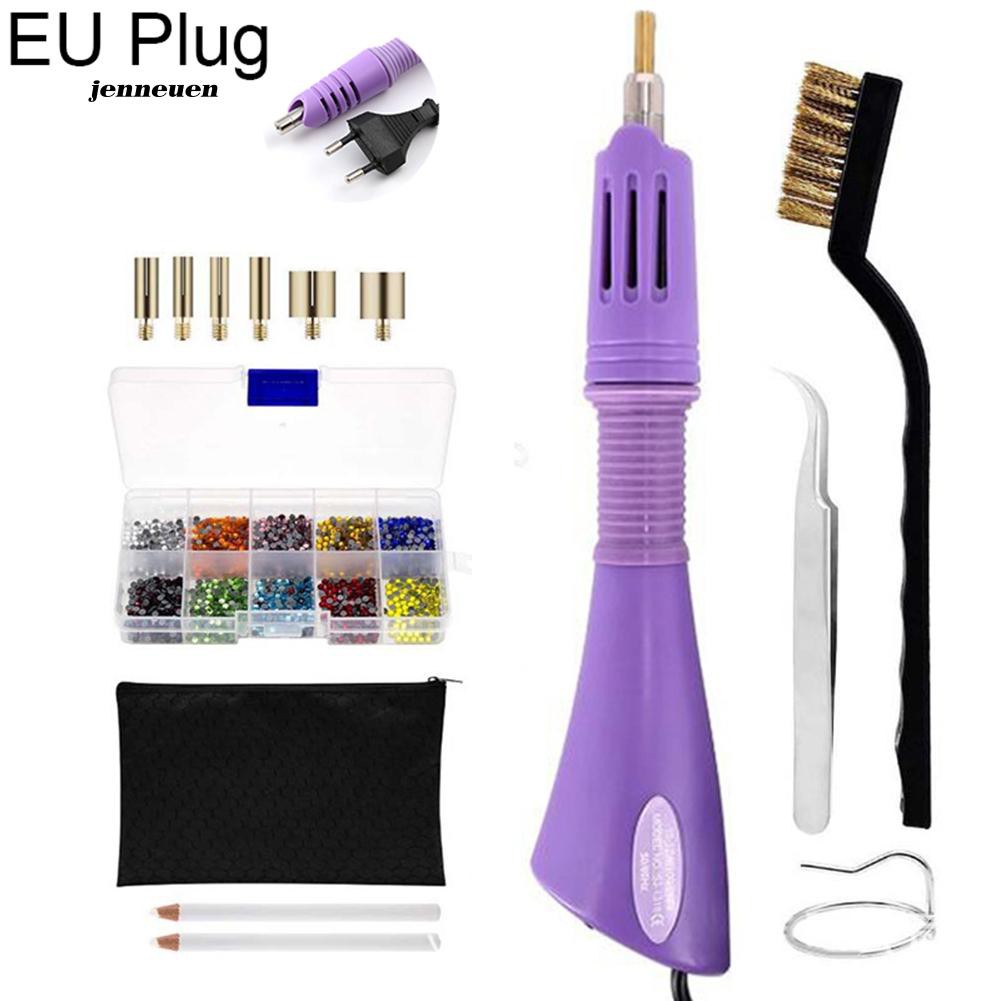 [Hàng mới về] Hộp dụng cụ khoan kèm 2000 viên đá đính trang trí quần áo váy cưới thủ công