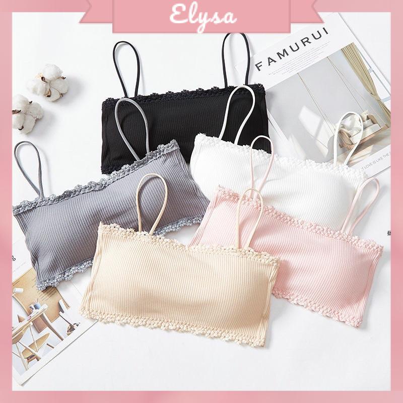 Áo Bra Cotton Tăm Viền Ren Cài Sau Siêu Mềm 8832