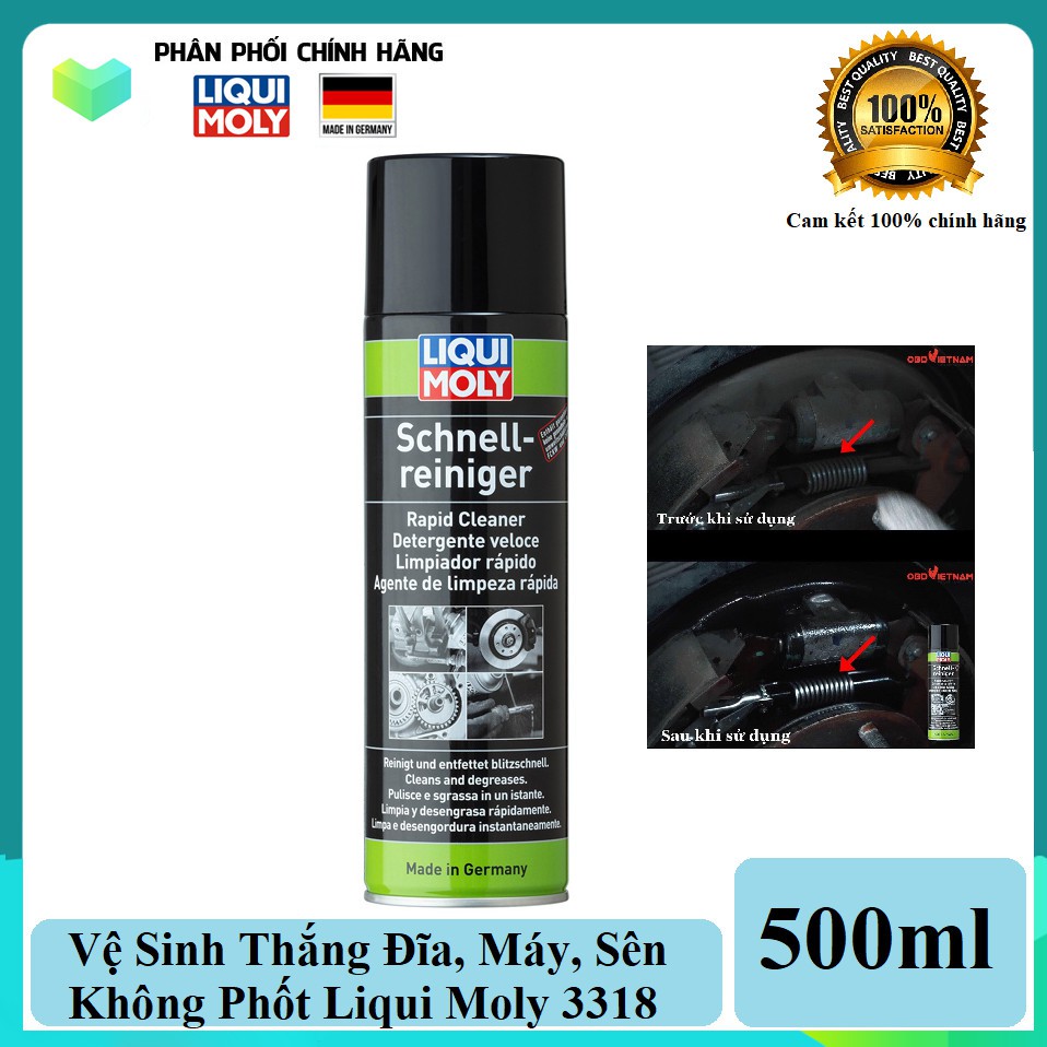 Vệ Sinh Thắng Đĩa, Máy, Sên Không Phốt Liqui Moly 3318 (500ml)