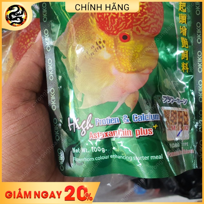 Thức Ăn Lên Đầu Cho Cá La Hán Cám OkiKo Cao Cấp - Head Up | Hỗ Trợ Hệ Tiêu Hoá, Body Sáng Hơn | Hoàng Lam Arowana