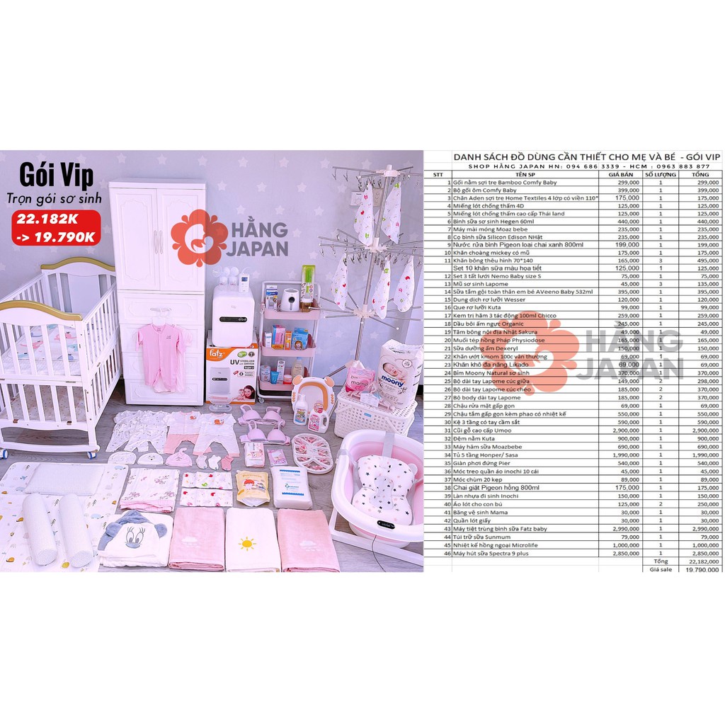 Combo đi sinh từ cơ bản đến VIP cho các mẹ