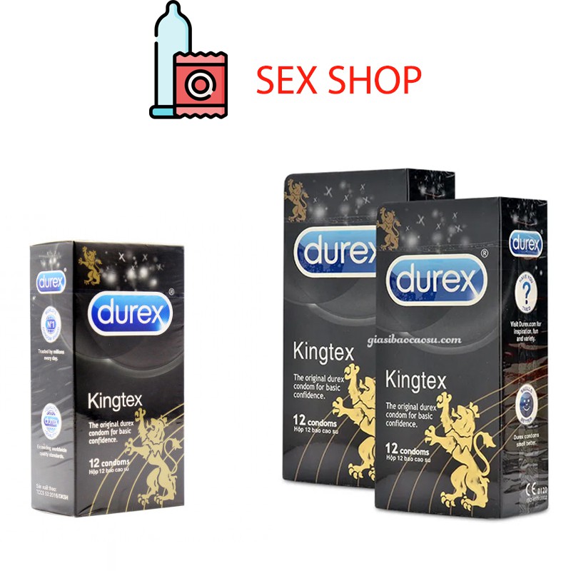 [Quà tặng miễn phí]Bộ 2 hộp Bao cao su Durex Kingtex 12s + Tặng 1 hộp cùng loại