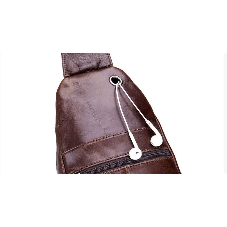 Túi đeo chéo nam da bò thật cao cấp mini chống nước phong cách thời trang trẻ dùng đi du lịch giá rẻ CS01