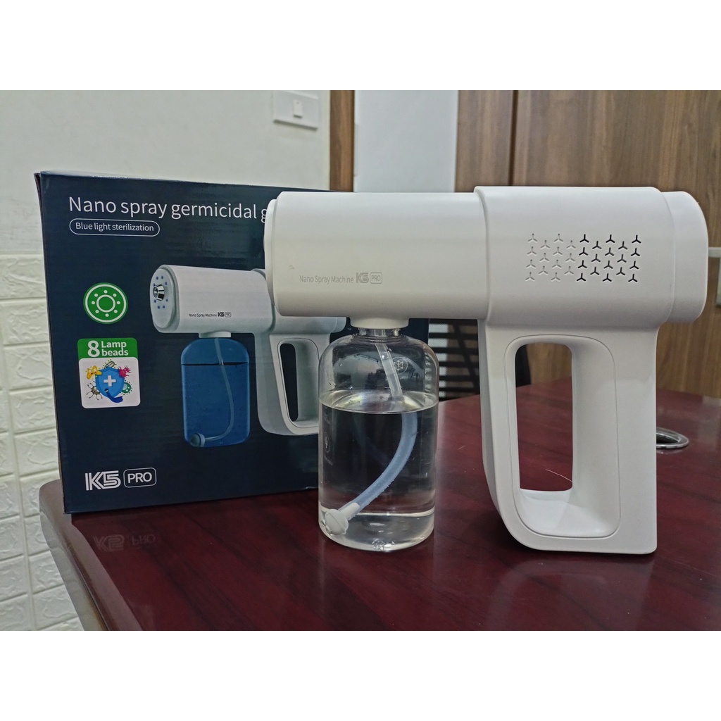 Máy Xịt Khử Khuẩn Cầm Tay,Phun Khử Trùng,Súng Khử Khuẩn công nghệ Nano Tia UV cao cấp,Máy K5 Pro,Tặng kèm dây sạc Type C