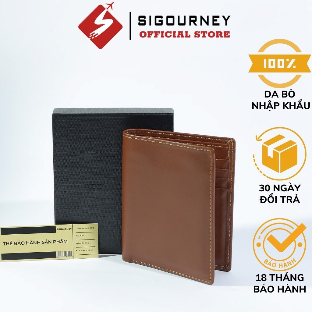 Ví da bò nam Sigourney VI-03D da thật cao cấp – dáng đứng