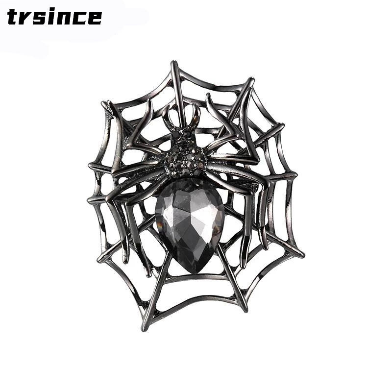 Ghim Cài Áo Hình Nhện Lưới Nhện Đính Đá Màu Sắc Cổ Điển Thời Trang Cho Nam Và Nữ