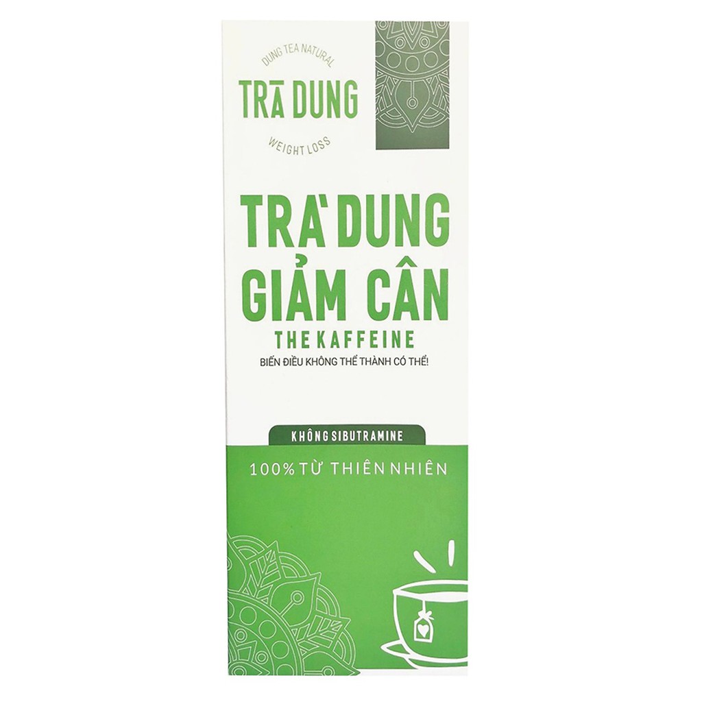 Trà giảm cân - Trà dung giảm cân The Kaffeine - 30 túi lọc - Lá Dung Giảm Cân (Mẫu Mới  - Chính Hãng)