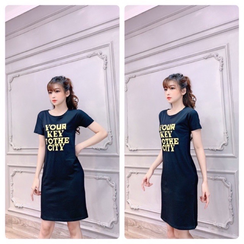 Đầm THUN THÁI xẻ tà (bao chất đẹp) | BigBuy360 - bigbuy360.vn