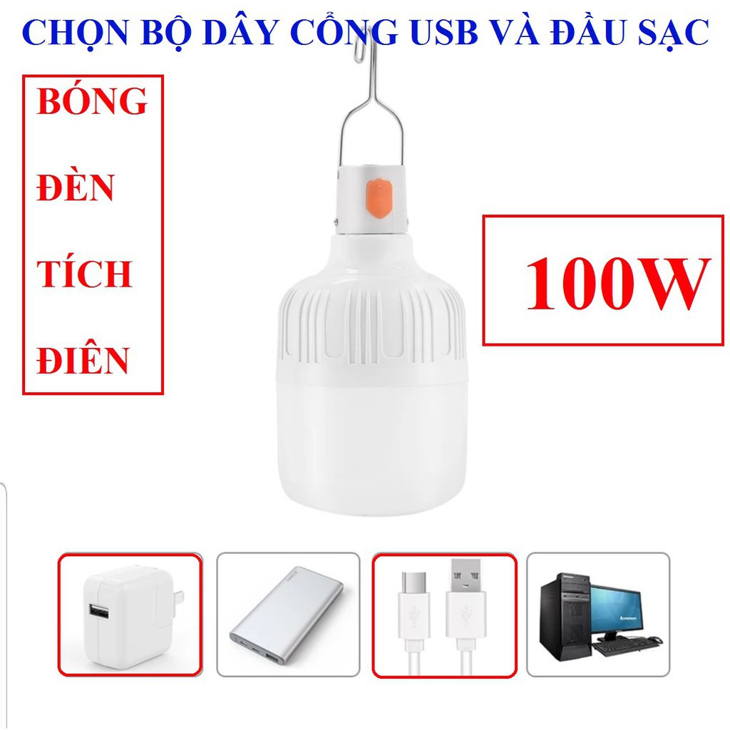 [ Hàng loại 1 ] Bóng đèn tích điện 100w, bóng đèn LED sạc tích điện, đèn sạc