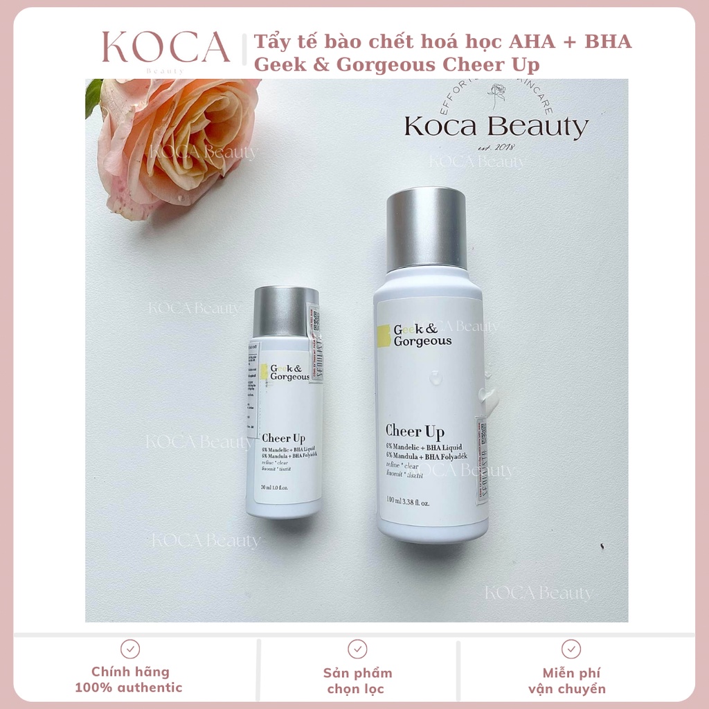 (Geek&amp;Gorgeous) Tẩy da chết hóa học Acid toner Cheer Up AHA/BHA