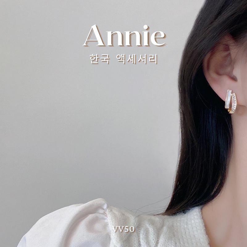 Bông tai pha lê cao cấp chuôi bạc 925 sang trọng Annie - VV50