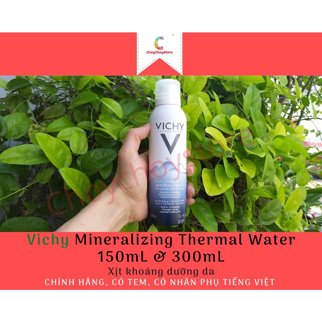 [TEM CTY] Xịt Khoáng Vichy Mineralizing Thermal Water 150mL &amp; 300mL - Nước xịt khoáng dưỡng da