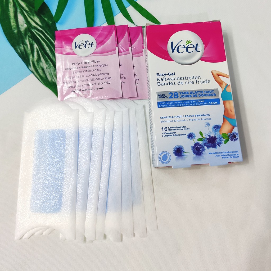 [Mã COS2704 giảm 8% đơn 250K] Miếng wax veet Tẩy lông nách, tẩy lông Bikini VEET Wax Strips 16 Da Nhạy Cảm Veet Anvishop | BigBuy360 - bigbuy360.vn