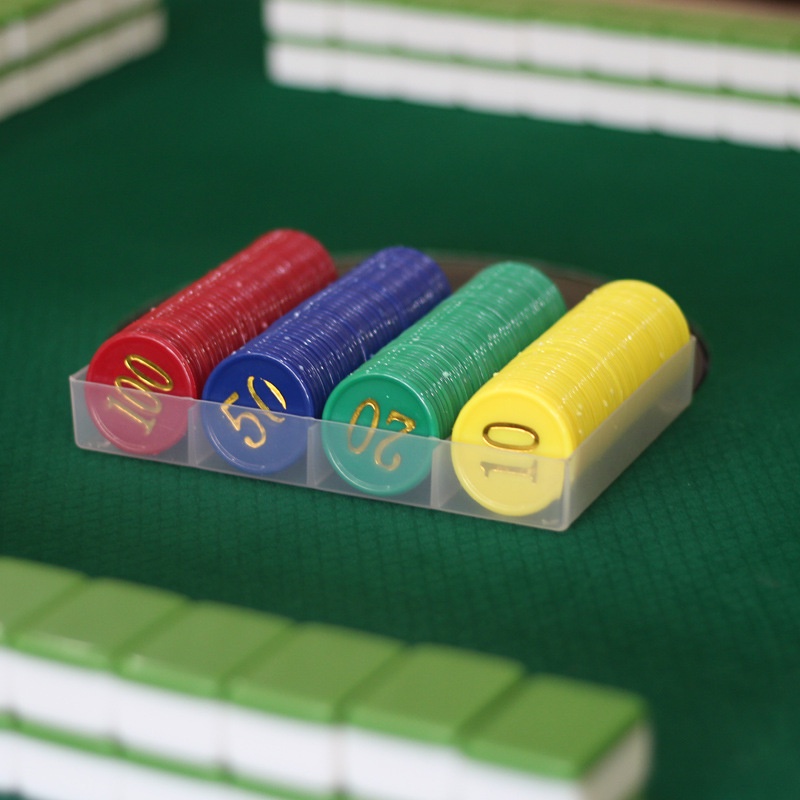 Bộ 80/160 chip, phỉnh poker loại nhựa có số có kèm hộp nhựa