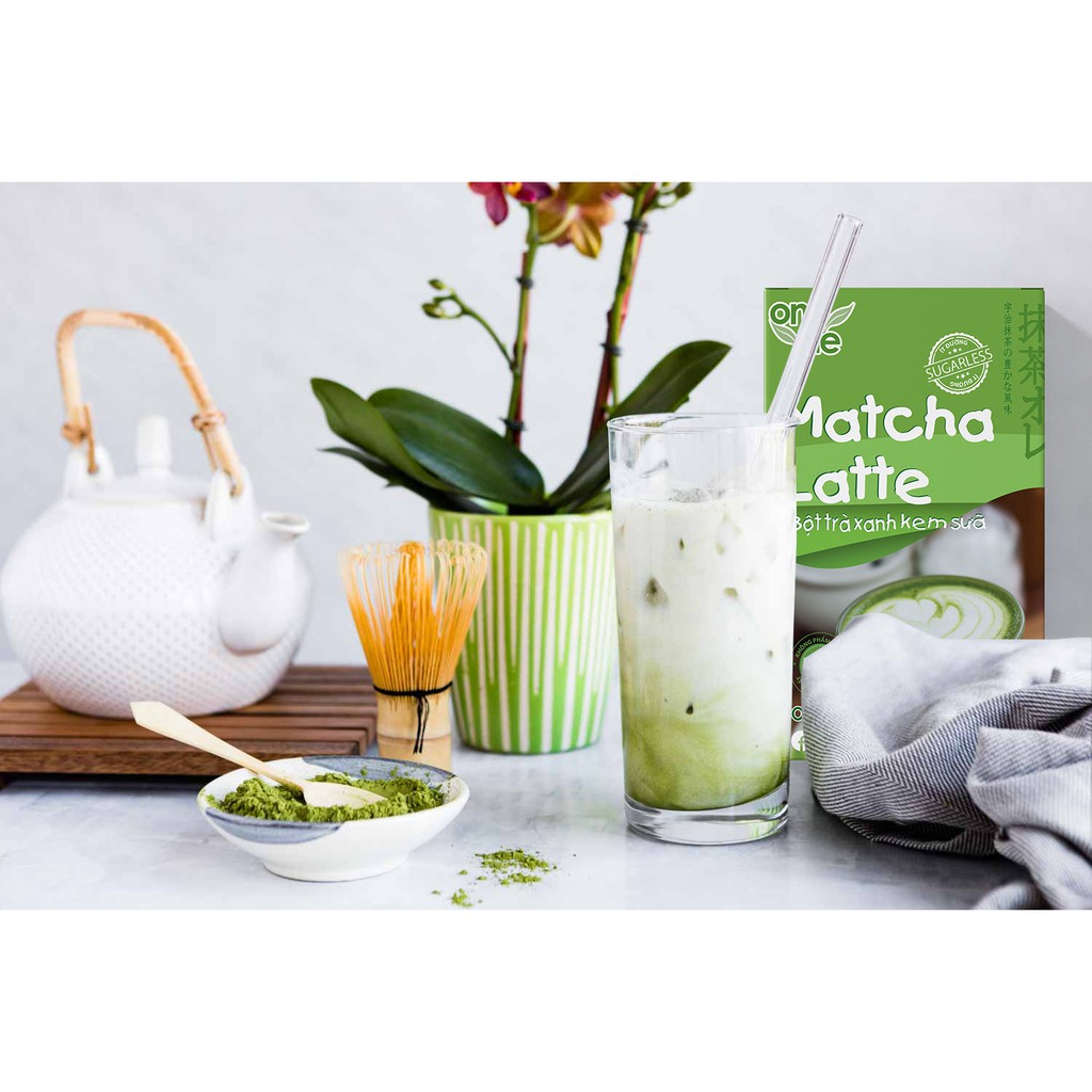 [Mua nhiều giảm giá] Hộp 6 gói (120gr) Bột Trà Xanh Kem Sữa Matcha Latte ONELIFE hòa tan uống liền, thơm ngon béo bùi