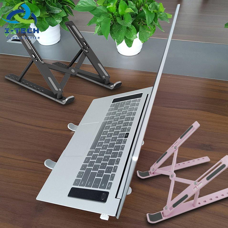 ⚡Khuyến mại⚡7 Holes Foldable Laptop Stand Non-slip Desktop Laptop Holder Adjustable Angles Notebook Bracket Riser