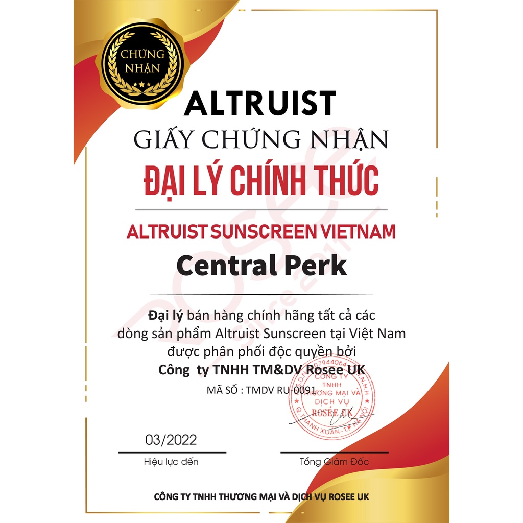 Kem chống nắng Altruist Dermatologist Sunscreen SPF30 - 200ml