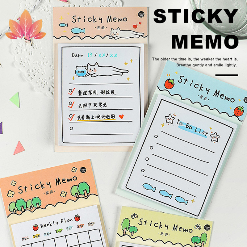 Set 30 giấy ghi chú họa tiết hoạt hình dễ thương