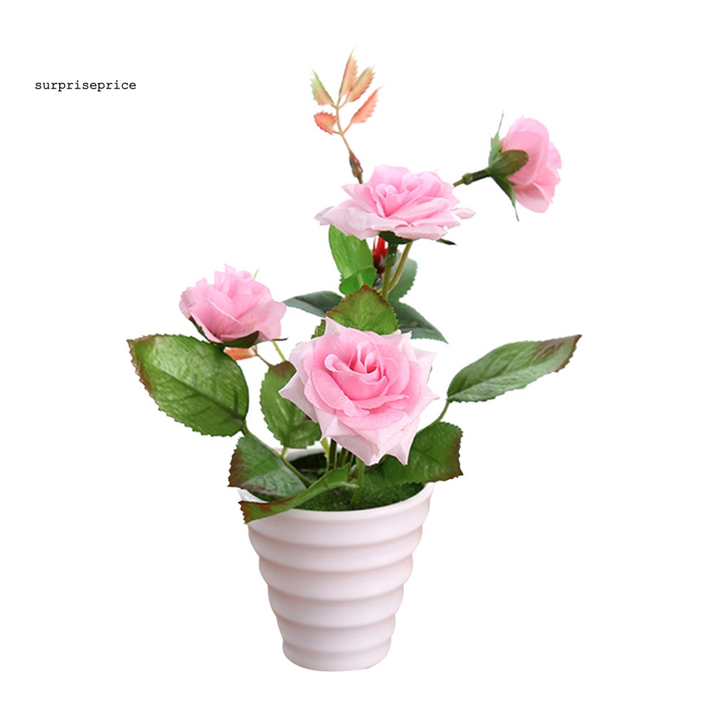 1 Cây Hoa Hồng Nhân Tạo Dùng Cho Trang Trí Văn Phòng, Phòng Khách, Vườn Cây