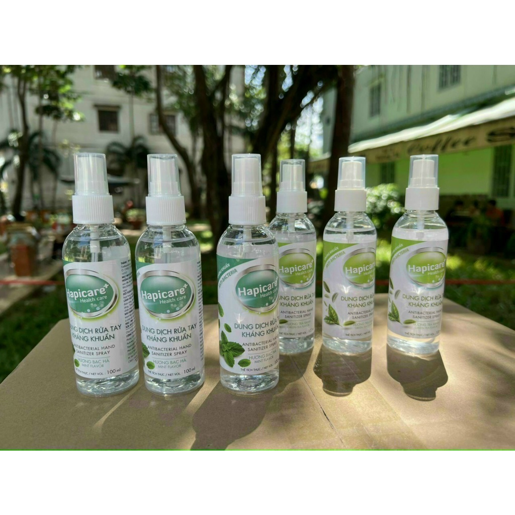 THÙNG 120 BÌNH XỊT 100ML HAPPICARE DUNG DỊCH RỬA TAY KHÁNG KHUẨN, GIÁ TỐT HỖ TRỢ MÙA DỊCH