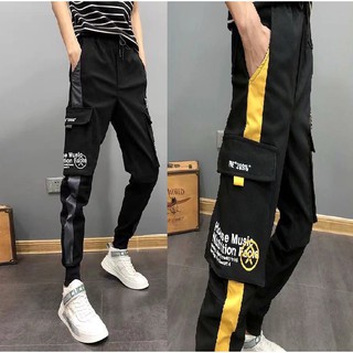 Quần jogger kaki túi hộp chạy sọc cá tính