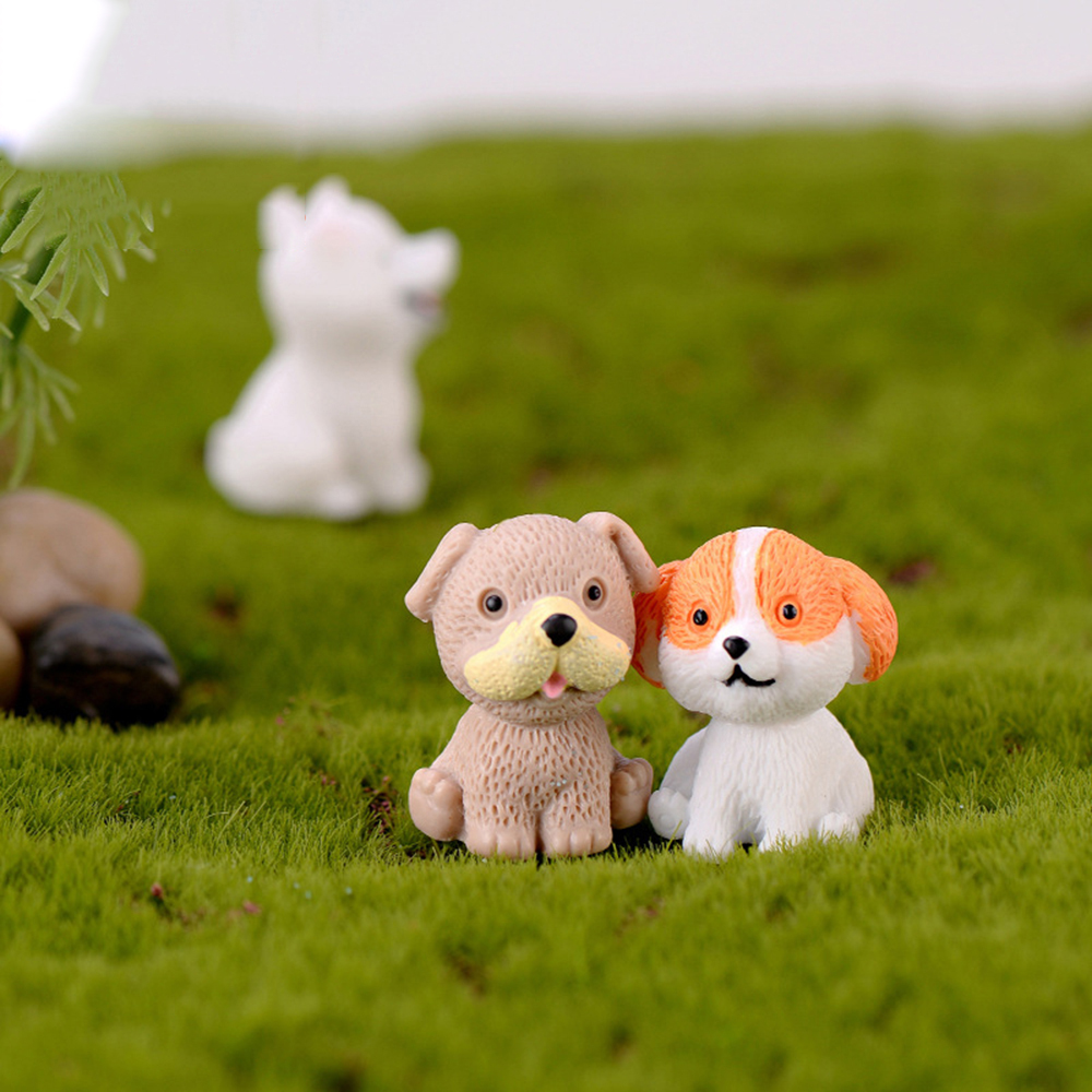 Đồ trang trí Chú Chó Teddy Mini Bằng Nhựa Resin Dễ Thương Dùng Trang Trí Tiểu Cảnh / Nhà Búp Bê Diy