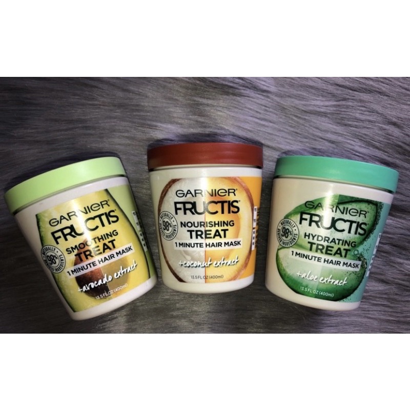 Kem ủ giúp mượt tóc Garnier Fructis Smoothing Treat 1 Minute Hair Mask 400ml  - Chính Hãng