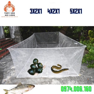 Tráng - vèo lưới không nắp đậy nuôi ốc, cá...lưới cước ô mắt 2.5 ly - gia công hoàn chỉnh cẩn thận