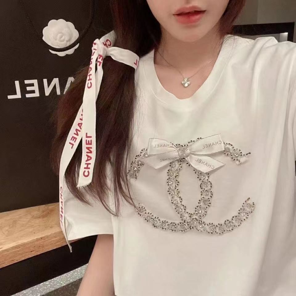 👉┊Đầm thương hiệu👉┊Áo thun ngắn tay phối ren đính nơ