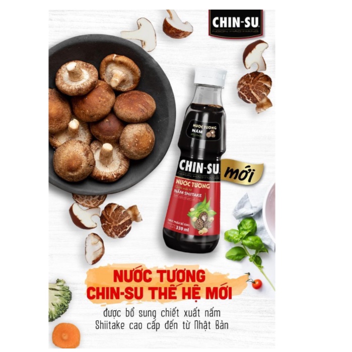 Nước Tương ChinSu Chiết Xuất Từ Nấm Shiitake Chai 330ml