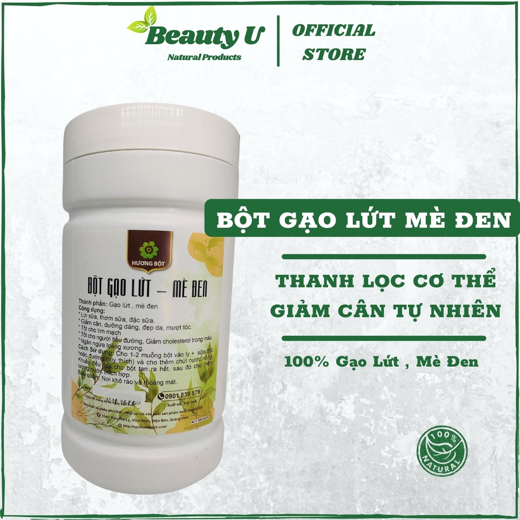 Bột Gạo Lứt Mè Đen Hộp 500Gram - Hỗ Trợ Giảm Cân , Hỗ Trợ Làm Đẹp Da , Thanh Lọc Cơ Thể , Chống Lão Hóa