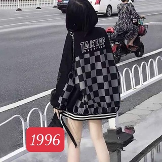 Áo khoác bomber nỉ kẻ caro in chữ TAKKEEP siêu ngầu