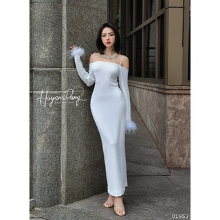 Đầm dài tay dài body hở lưng 01953 - đầm thời trang nữ