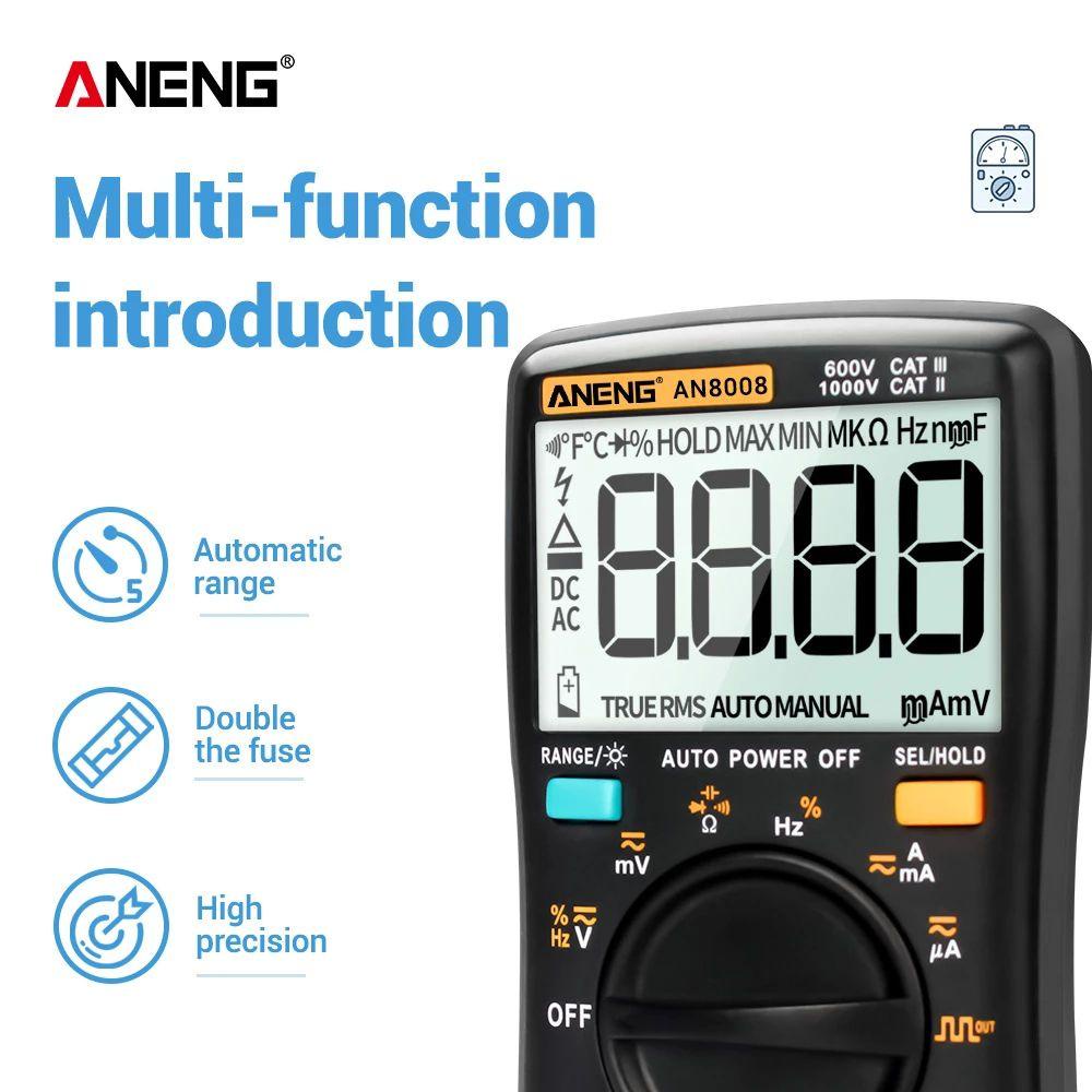 Đồng Hồ Vạn Năng Kỹ Thuật Số Thông Minh ANENG AN8008 True RMS