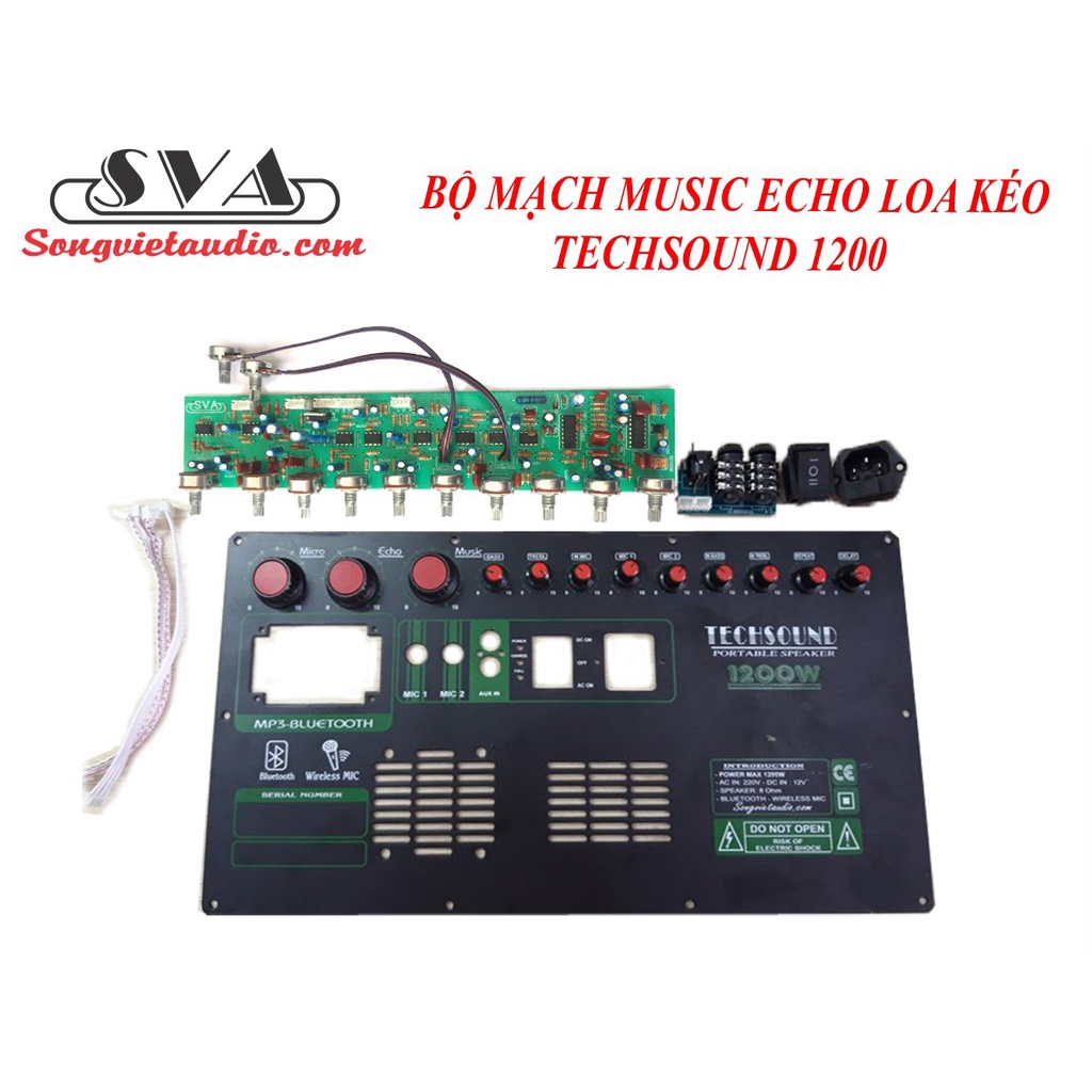 BỘ MẠCH MUSIC ECHO LOA KÉO 2 KÊNH TECHSOUND 1200