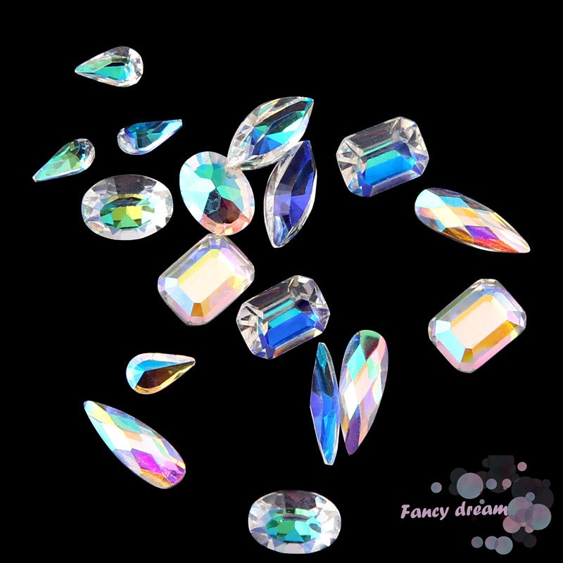 Phụ kiện pha lê trang trí móng tay 3D nhiều màu 12 hộp