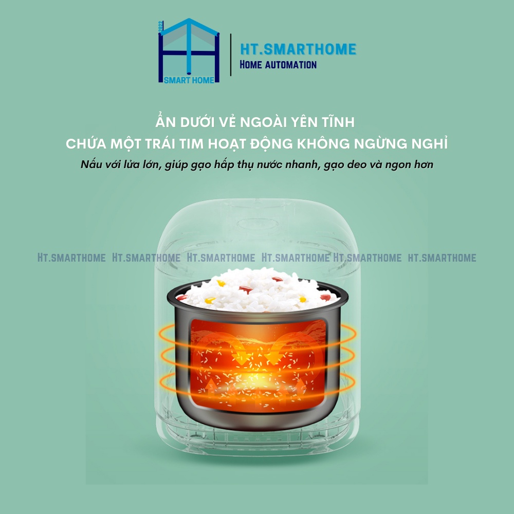 Nồi cơm điện nút gài đa năng mini Midea 418C -  Dung tích 1.2L phù hợp cho gia đình nhỏ, kiểu dáng cổ đển