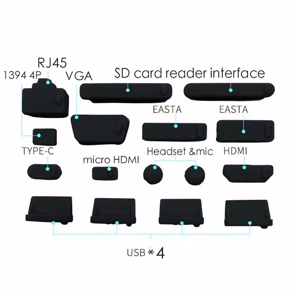 Set 16 nút silicon chống bụi chống nước cổng HDMI USB RJ45 cho laptop