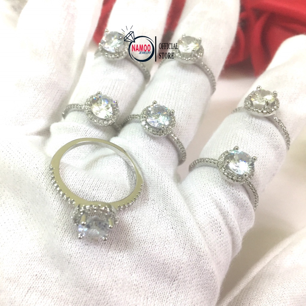 Nhẫn Bạc Mạ Đính Đá Nữ N026 Namoo Jewelry