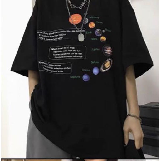 Áo thun unisex from rộng cổ tròn tay lỡ freesize 38 - 70kg đen dãy thiên hà | BigBuy360 - bigbuy360.vn