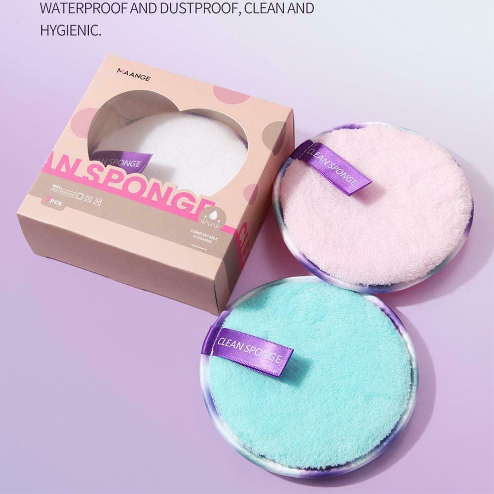 [Hàng mới về] Set 3 miếng bông tẩy trang bằng sợi micro có thể tái sử dụng U0K1