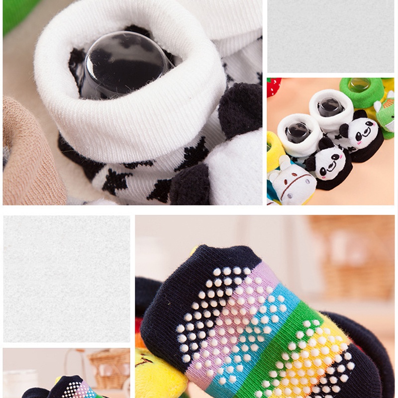 Vớ Cotton Mềm Mại Chống Trượt In Họa Tiết Hoạt Hình Thời Trang Xuân Thu Cho Bé Trai Và Gái Sơ Sinh