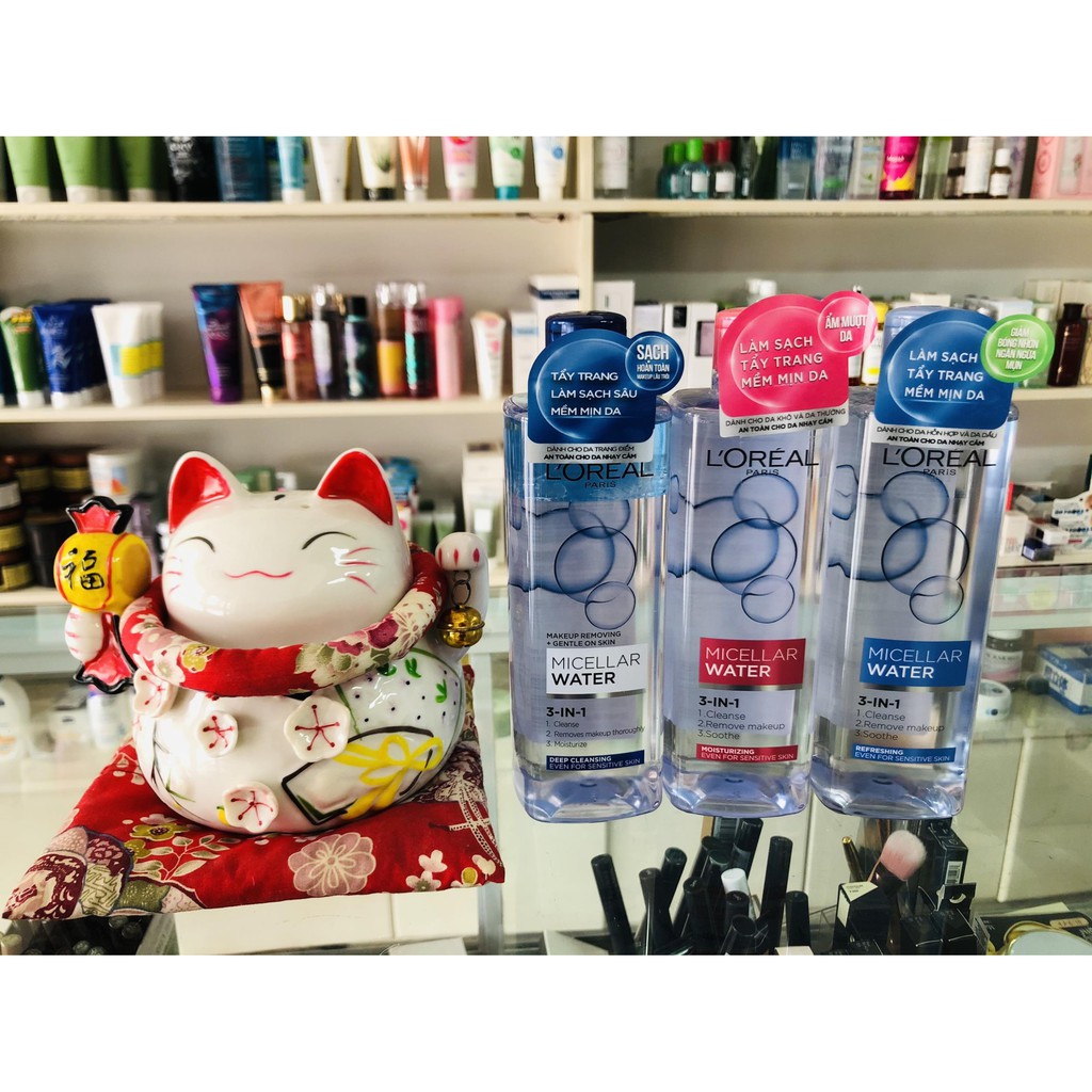 Nước Tẩy Trang L'Oreal Micellar Water 3 in 1 400ml, Tẩy Trang làm Sạch Da L'Oreal 400ml