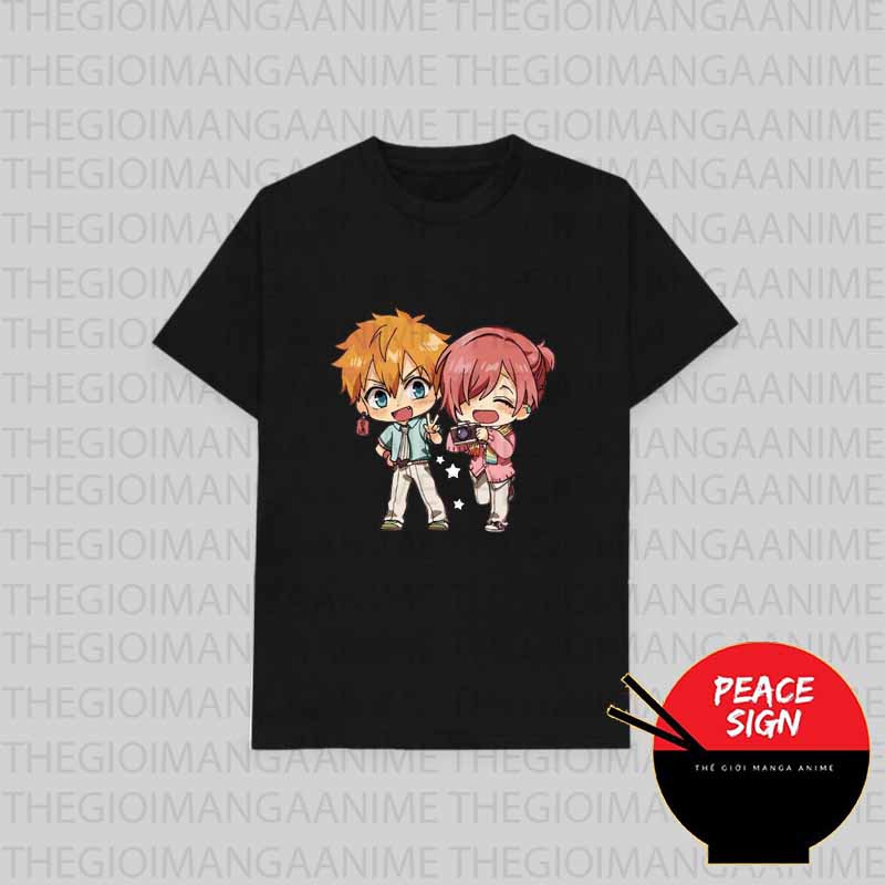 Áo thun phông đen in hình nhân vật JIBAKU SHOUNEN HANAKO-KUN Ác quỷ trong nhà xí thời trang