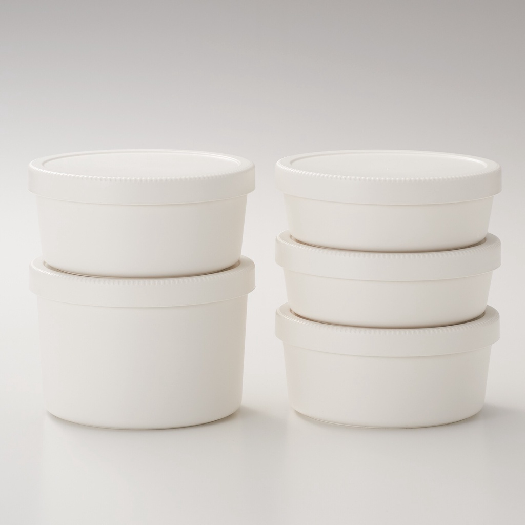 Muji Hộp Cơm Pp Nắp Vặn / Tròn / Trắng / 205 Ml